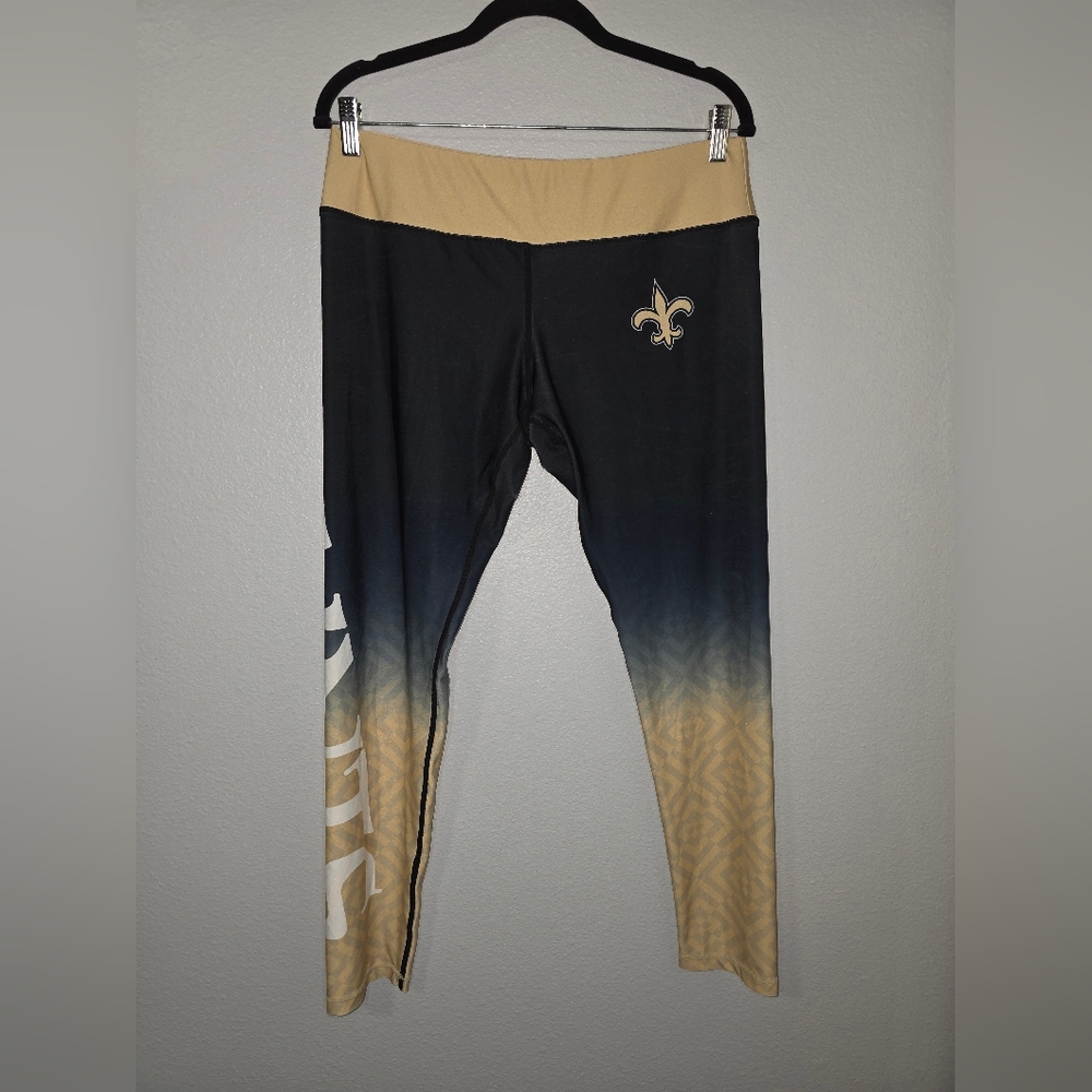 NFL Black and Tan Saints Leggings